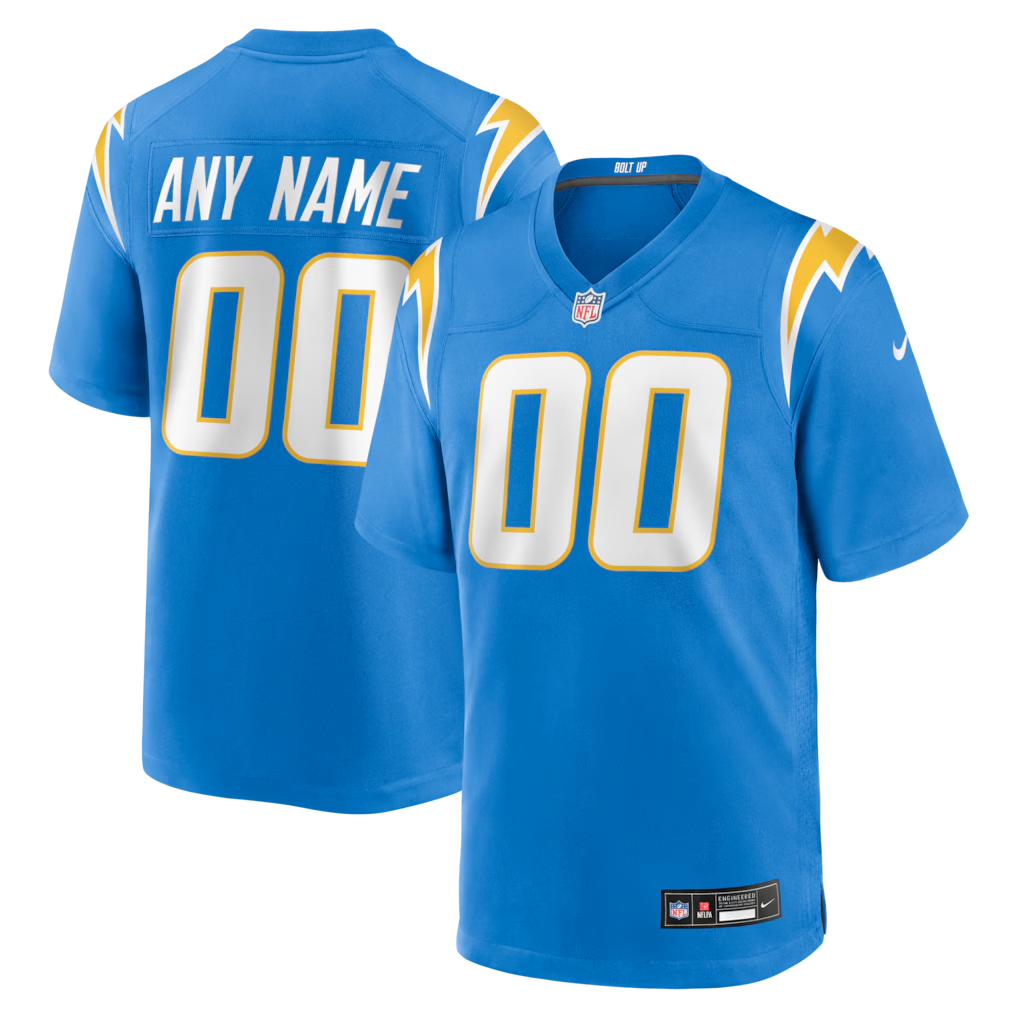 Custom Los Angeles Chargers Blue Game Jersey