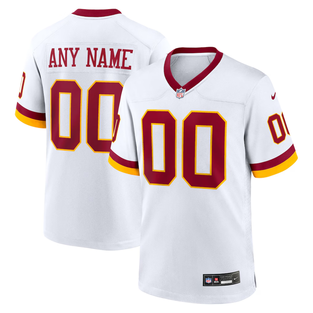 Custom Washington Commanders White Game Jersey