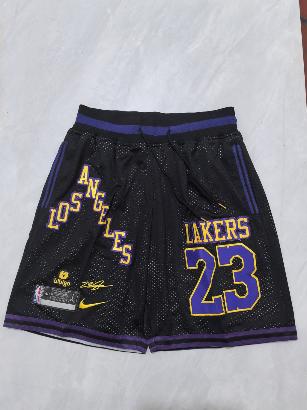 Los Angeles Lakers Black Retro Pocket Shorts