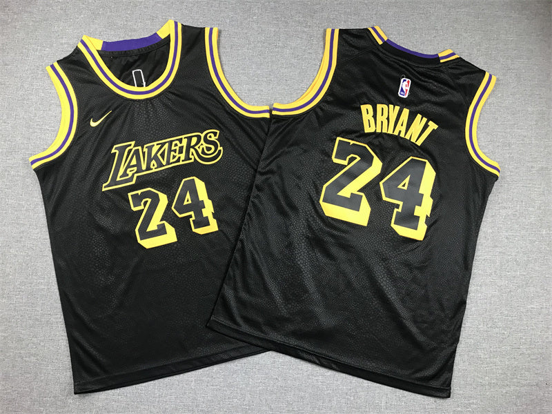 Youth Kobe Bryant Los Angeles Lakers #24  City Edition Black Mamba Embroidered  Jersey