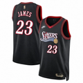 LeBron James #23 Philadelphia 76ers Black City Edition Swingman Jersey