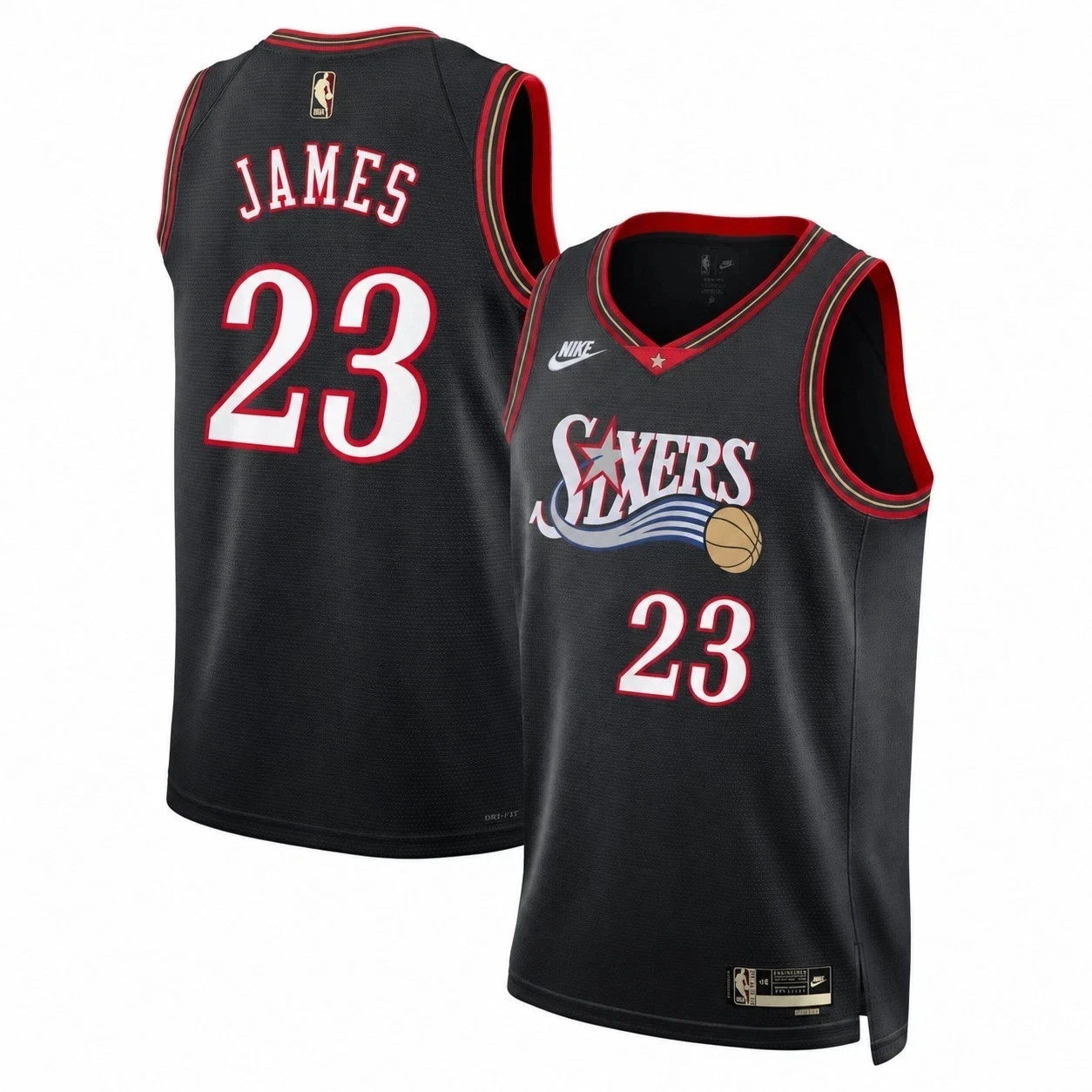 LeBron James #23 Philadelphia 76ers Black City Edition Swingman Jersey