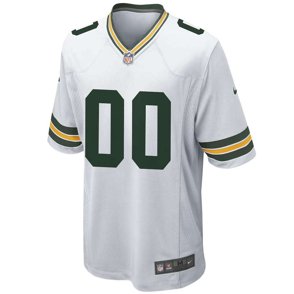 Custom Green Bay Packers White Game Jersey