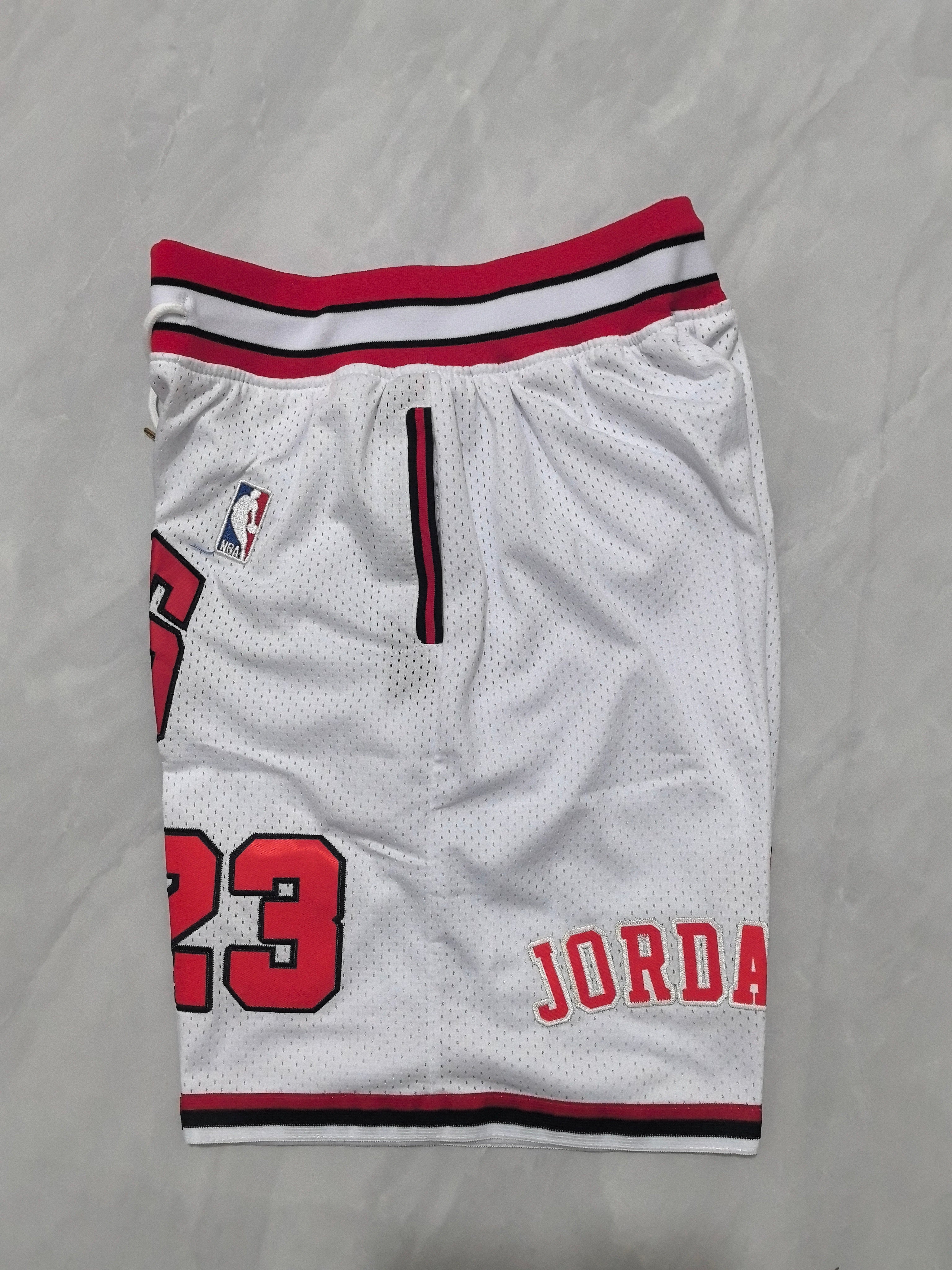 Chicago Bulls White Retro Pocket Shorts #23