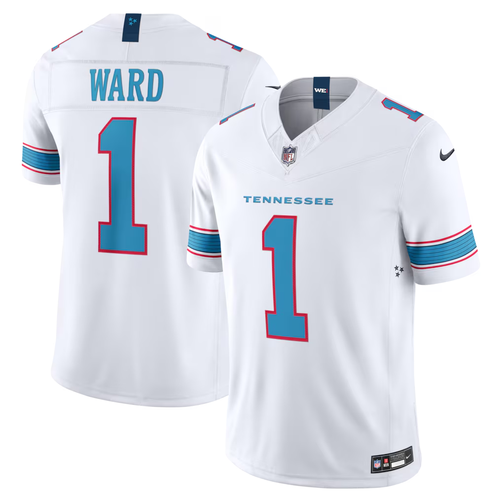 Cameron Ward #1 Tennessee Titans White Vapor F.U.S.E. Sewn Down Limited Jersey