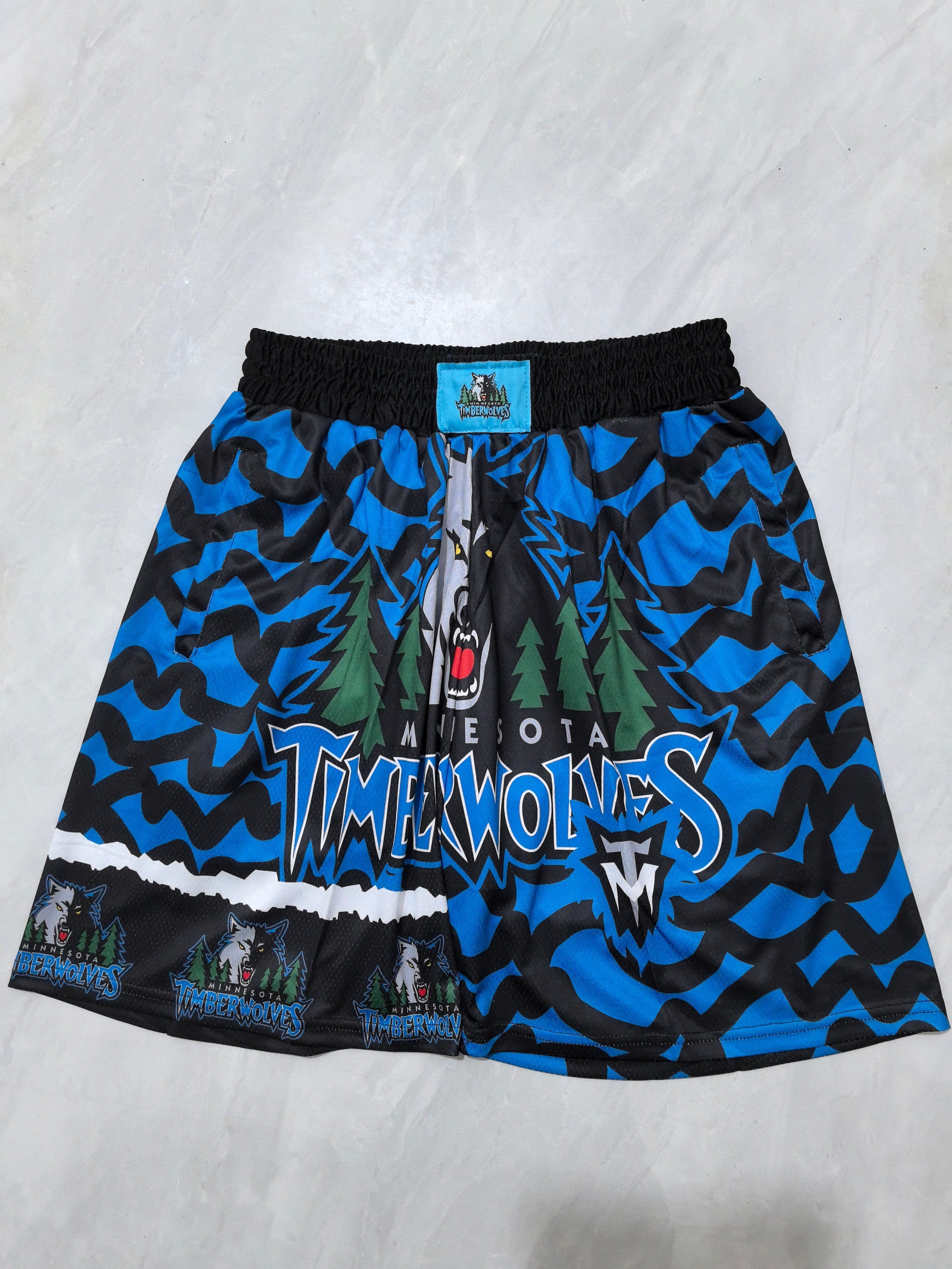 Minnesota Timberwolves Blue Heat Transfer Pocket Shorts