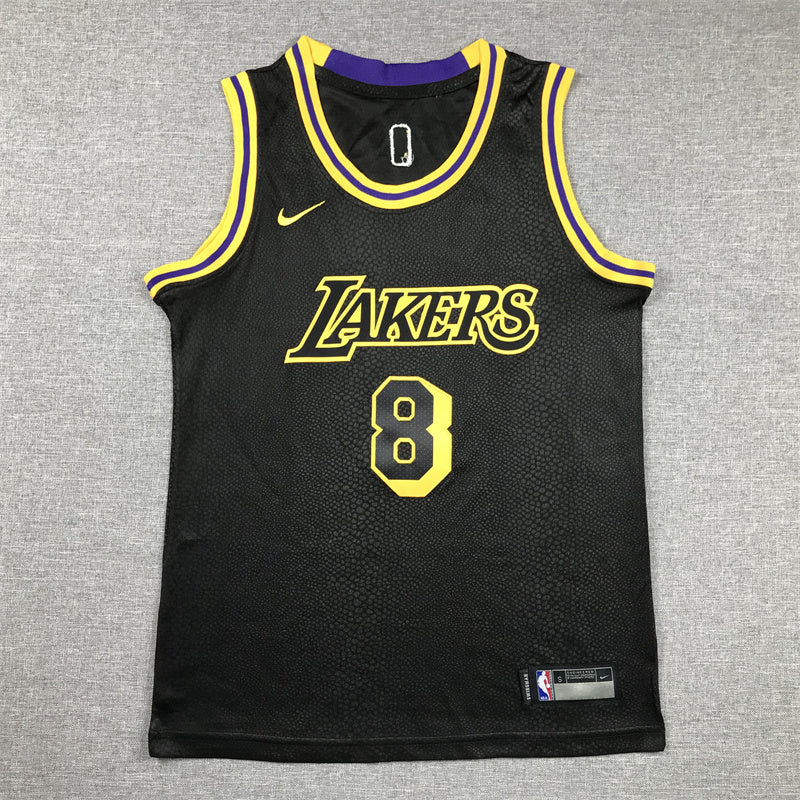 Youth Kobe Bryant Los Angeles Lakers #8 Black Mamba Embroidered  Jersey