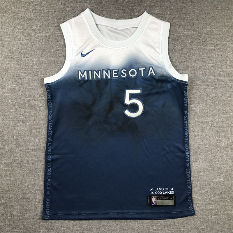 Youth Anthony Edwards Minnesota Timberwolves #5  City Edition Embroidered Jersey