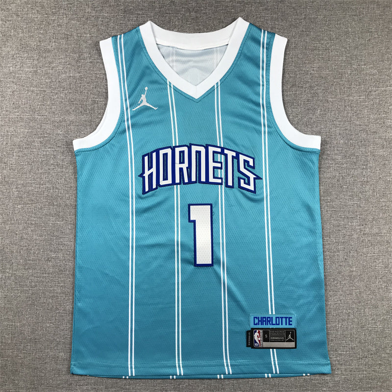 Youth LaMelo Ball Charlotte Hornets #1 Embroidered Jersey