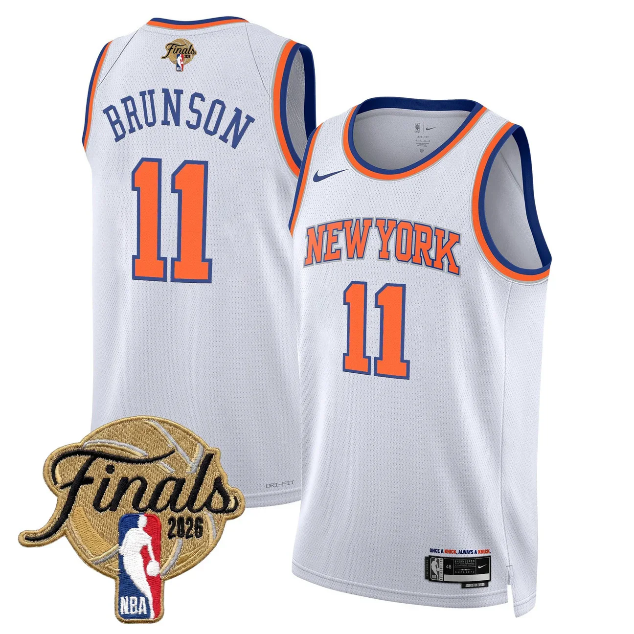 Jalen Brunson #11 New York Knicks 2026 Finals Swingman White Jersey - All Stitched