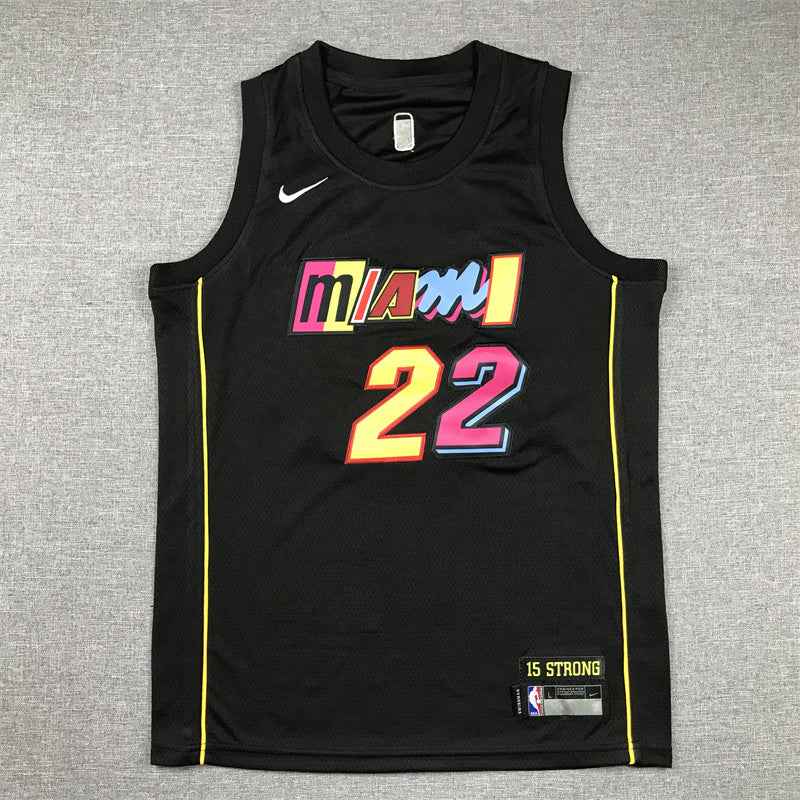 Youth Jimmy Butler Miami Heat #22 City Edition Embroidered Jersey
