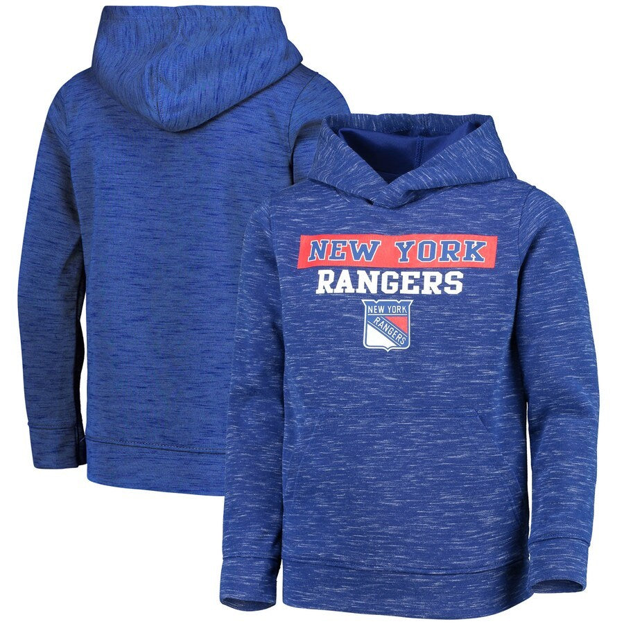Men's Blue New York Rangers Logo Scuba Pullover Hoodie