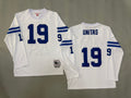 Mens Johnny Unitas#19 white Indianapolis Colts Vintage Throwback Jersey