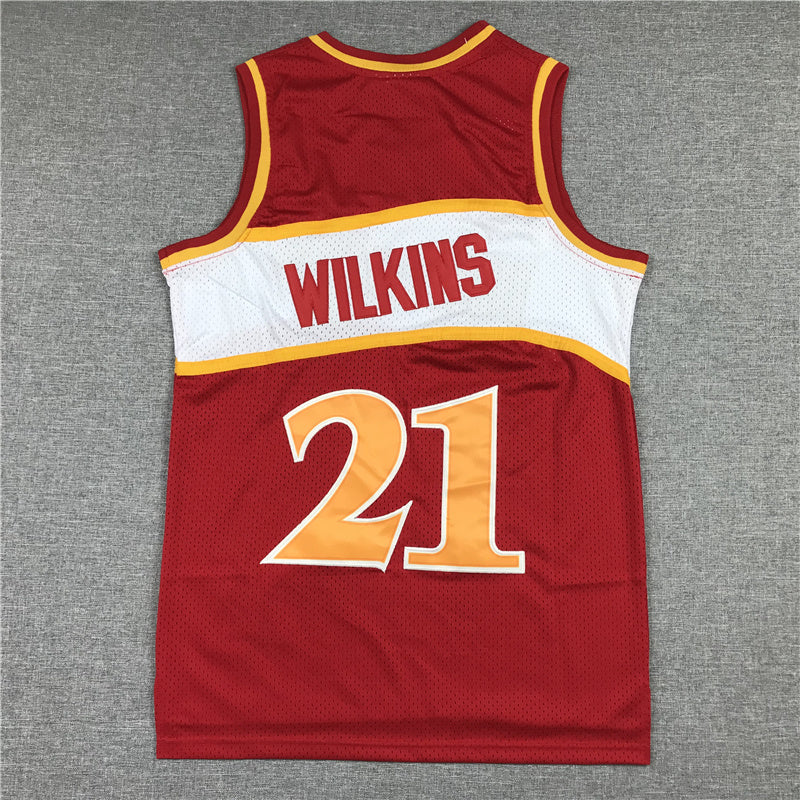 Atlanta Hawks Dominique Wilkins 1986-87 #21 Throwback - Embroidered Jersey