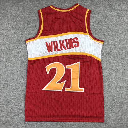 Atlanta Hawks Dominique Wilkins 1986-87 #21 Throwback - Embroidered Jersey