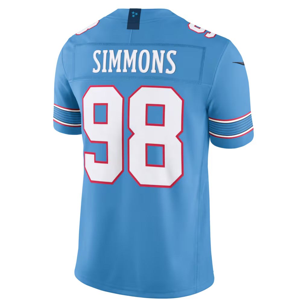 Jeffery Simmons #98 Tennessee Titans Light Blue Vapor F.U.S.E. Sewn Down Limited