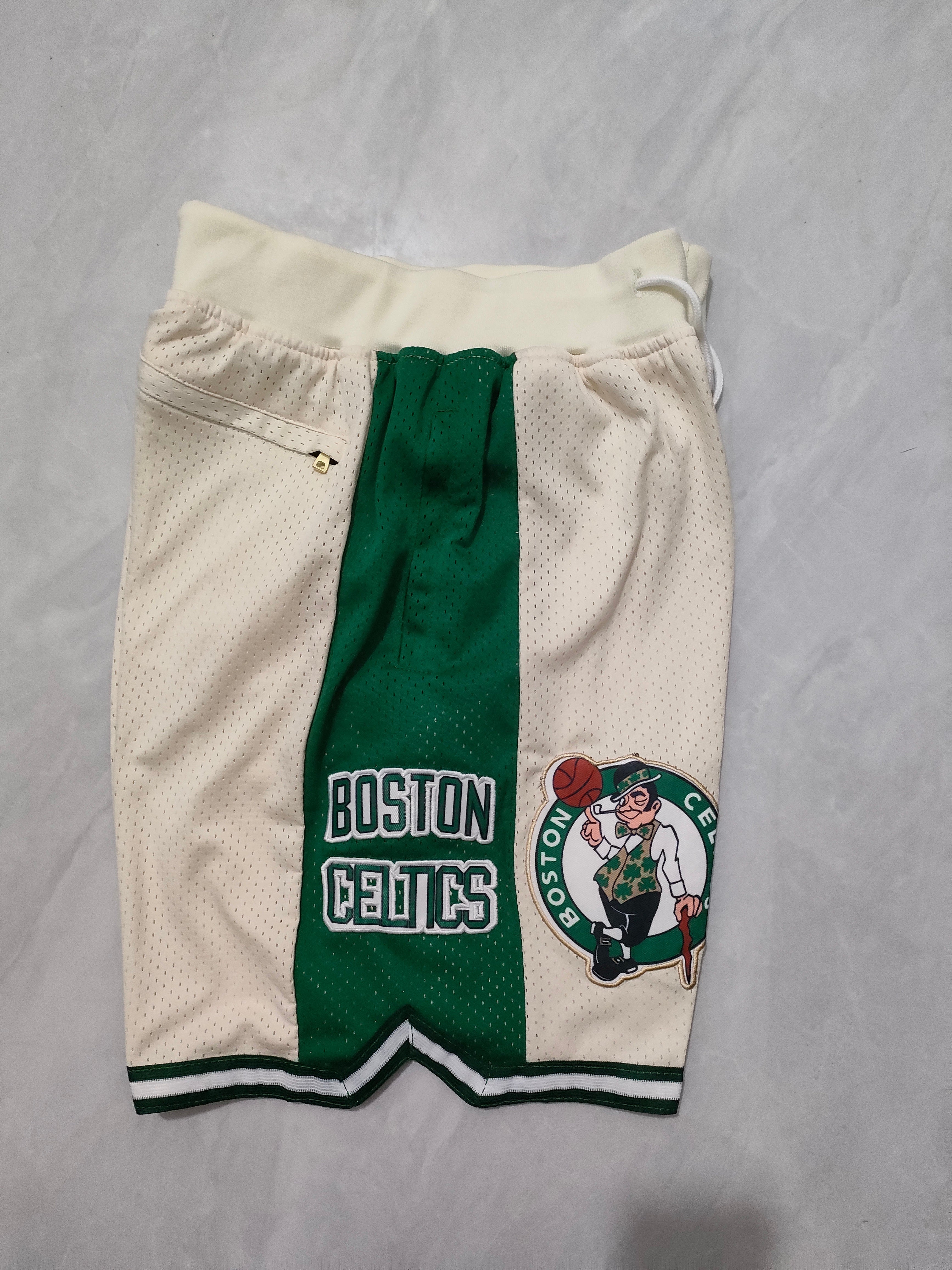 Boston Celtics Off-White Pocket Shorts