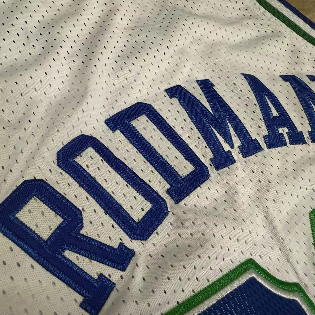 Rodman #69 Mitchell & Ness Mavericks 1999-00 Vintage White Densely Stitched Jersey