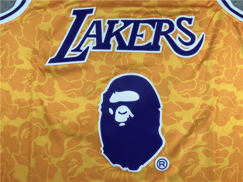 Los Angeles Lakers BAPE #93 1996-97 Throwback Embroidered Jersey