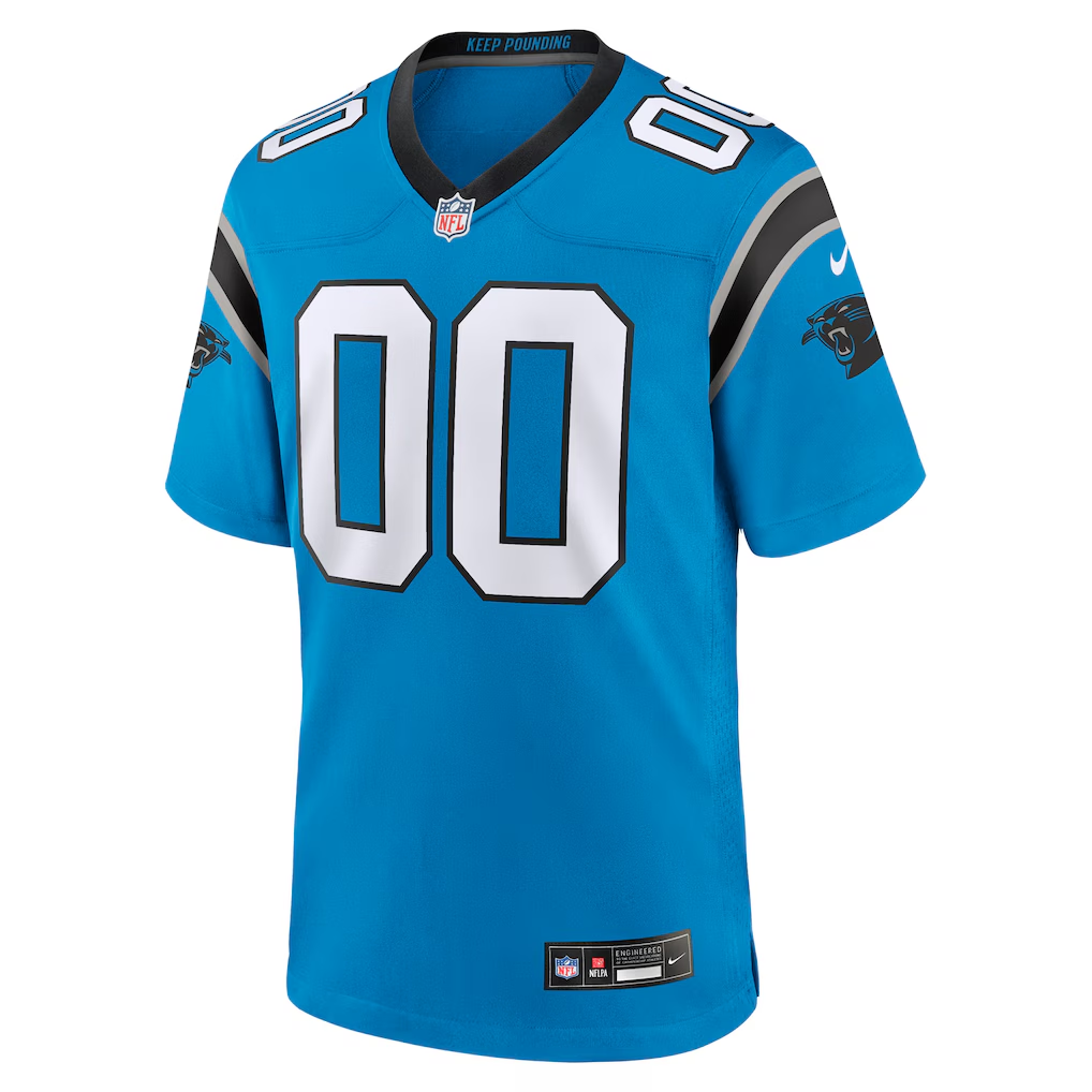 Custom Carolina Panthers Blue Game Jersey