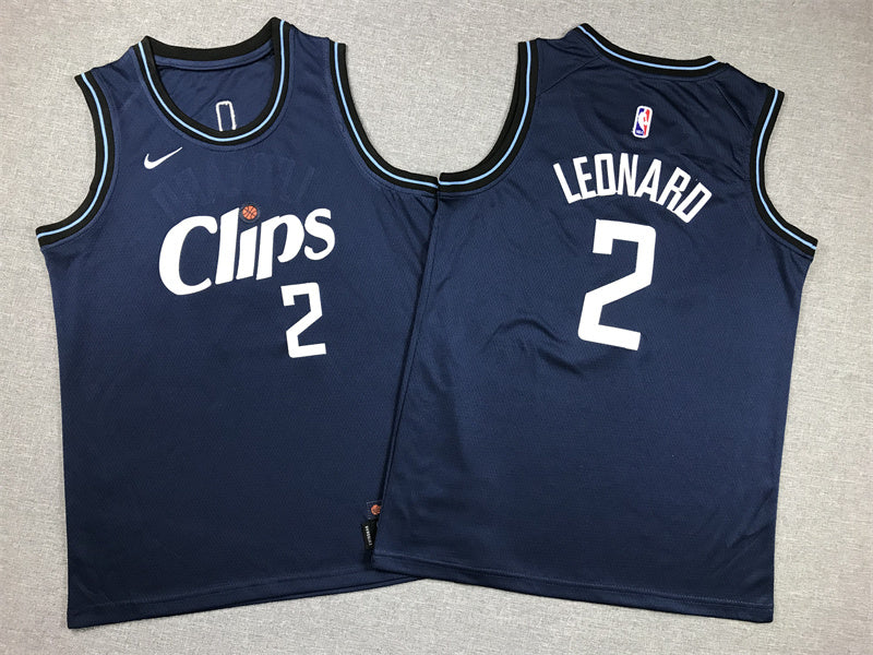 Youth Kawhi Leonard Los Angeles Clippers #2 City Edition Embroidered  Jersey
