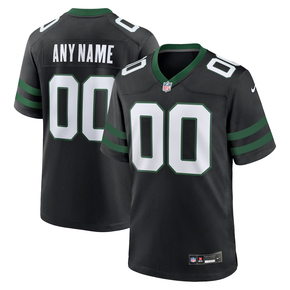 Custom New York Jets Black Game Jersey