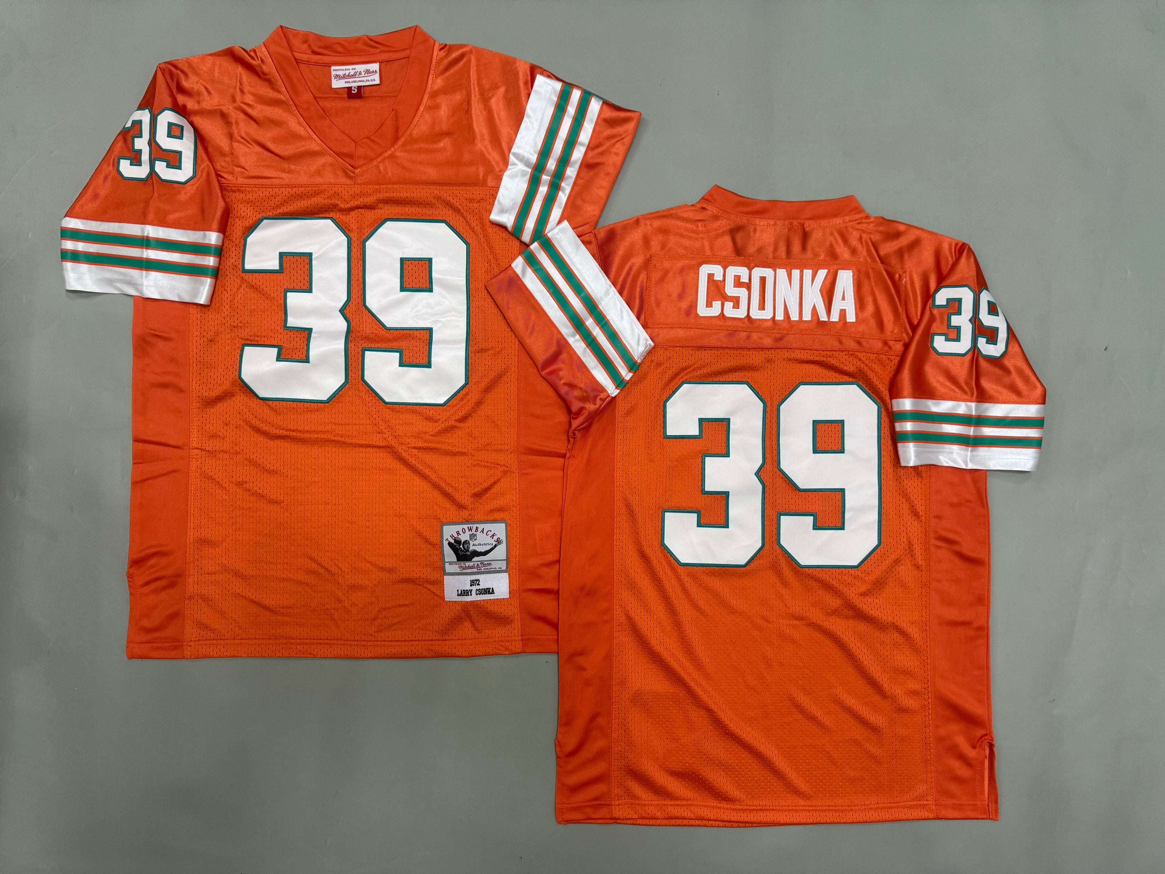 Mens Larry Csonka#39 Miami Dolphins Vintage Throwback Jersey