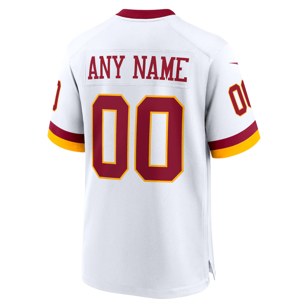 Custom Washington Commanders White Game Jersey