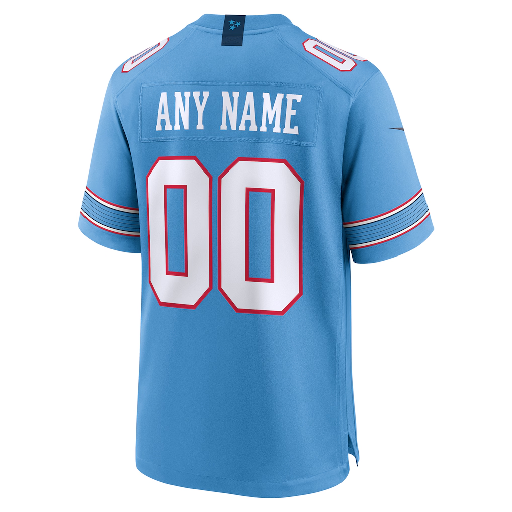 Custom Tennessee Titans Light Blue Game Jersey