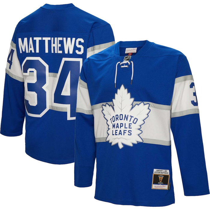 Men's Toronto Maple Leafs Auston Matthews Mitchell & Ness Blue Line Jersey