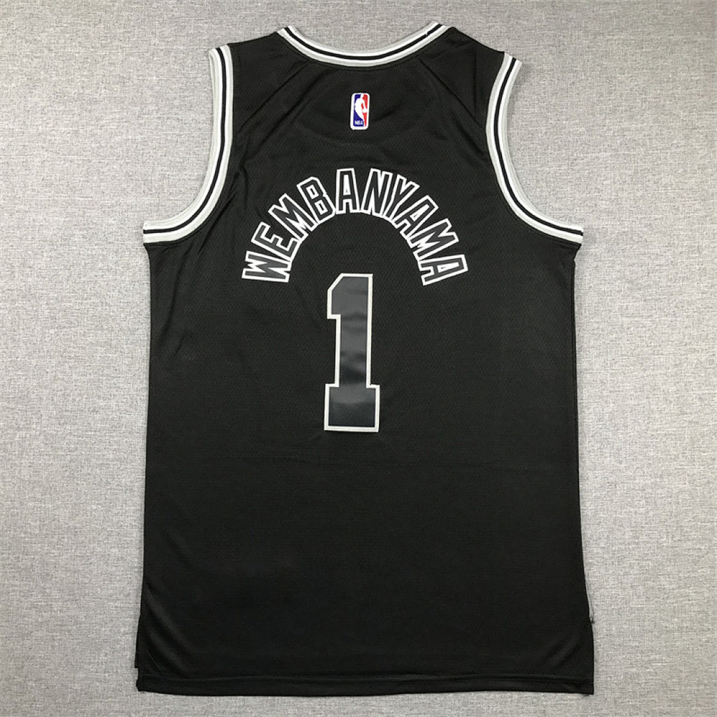 Victor Wembanyama #1 San Antonio Spurs Black City Edition Swingman Embroidered Jersey