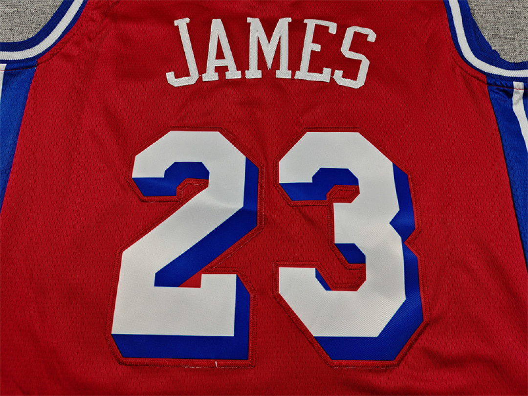 Philadelphia 76ers LeBron James #23 Red Jersey – Embroidered