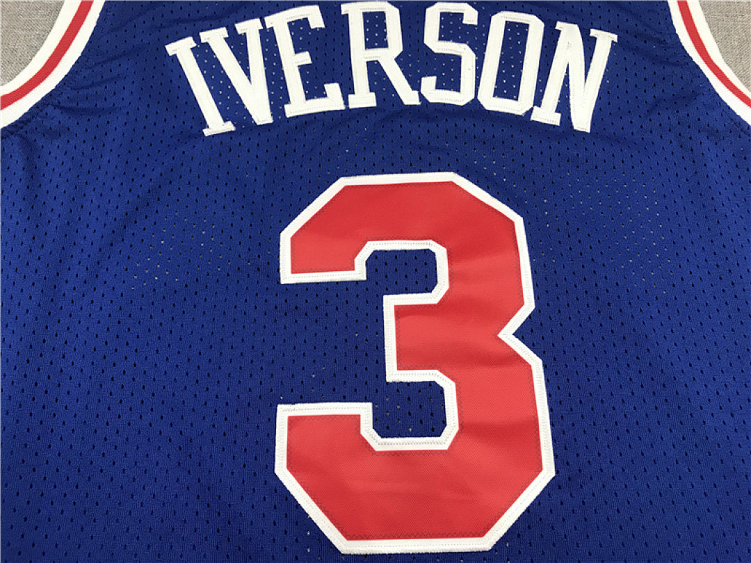Allen Ezail Iverson #3 Philadelphia 76ers 10th Anniversary Edition  Embroidered Jersey
