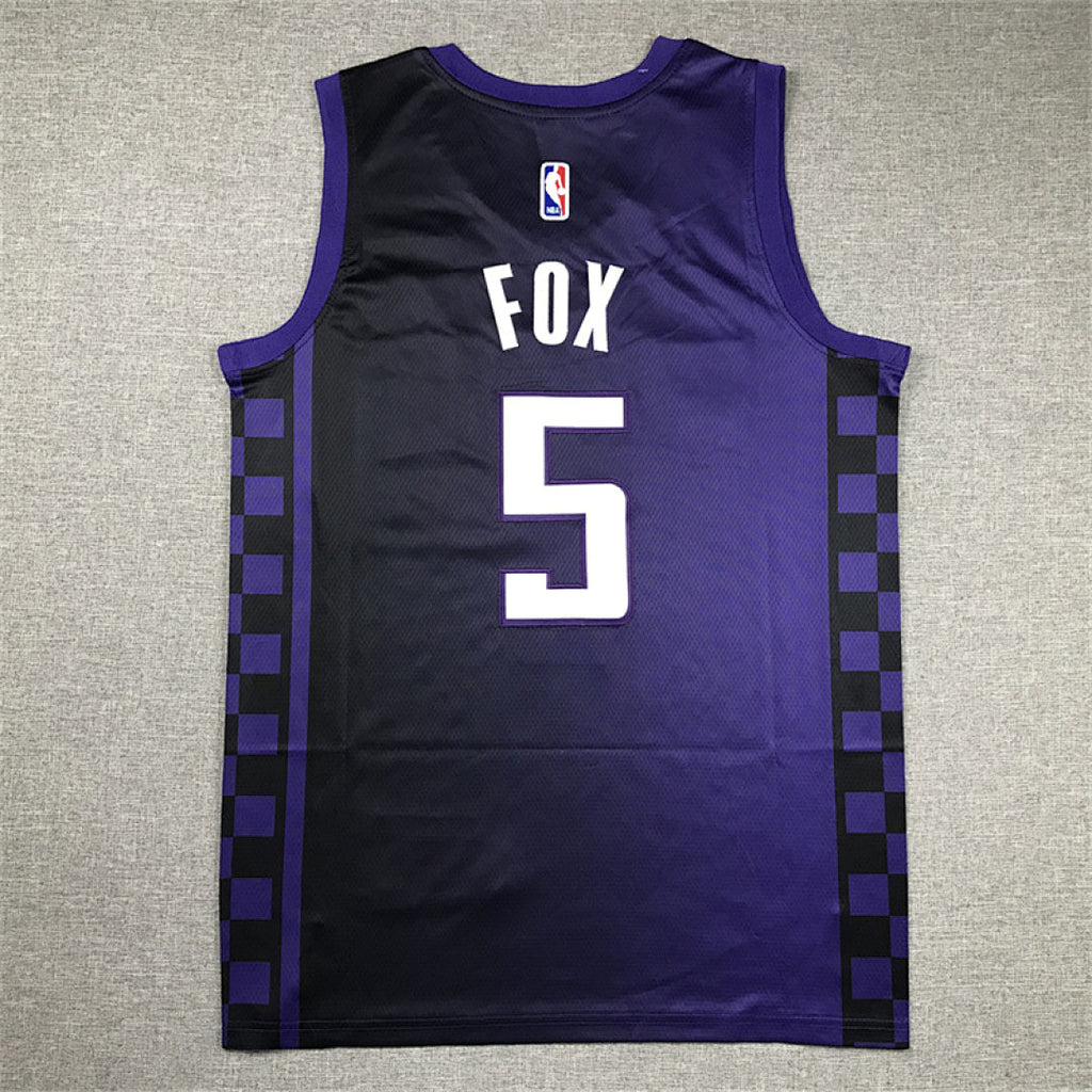De'Aaron Fox #5 Sacramento Kings Black City Edition Swingman Embroidered Jersey