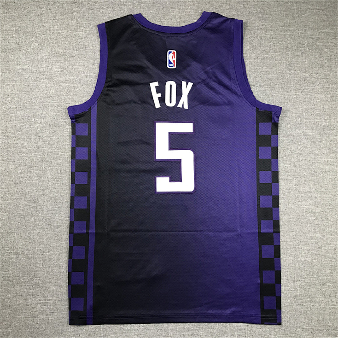 De'Aaron Fox #5 Sacramento Kings Black City Edition Swingman Embroidered Jersey