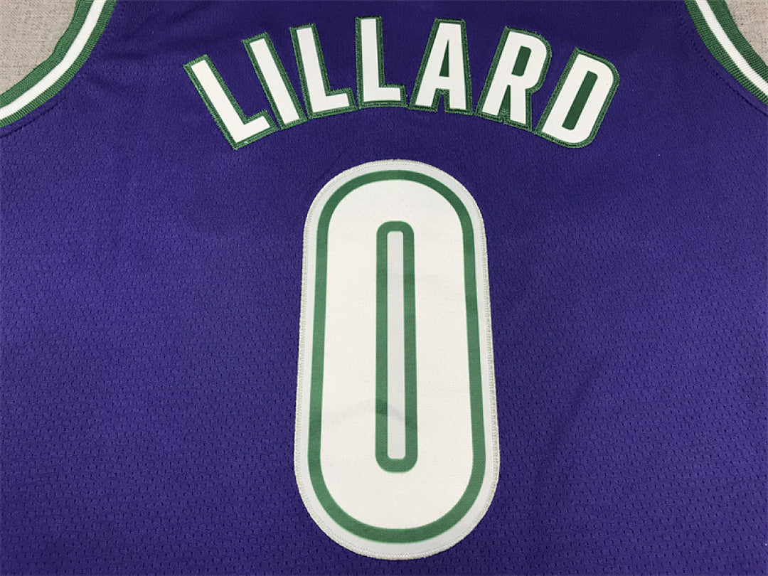 Damian Lillard# 0 Milwaukee Bucks City Edition Swingman Embroidered Jersey