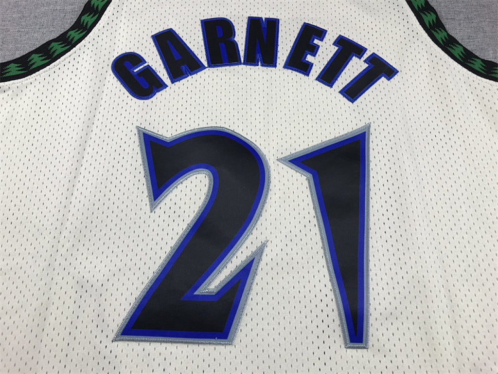 Kevin Garnett #21 Minnesota Timberwolves  Retro Throwback Embroidered Jersey