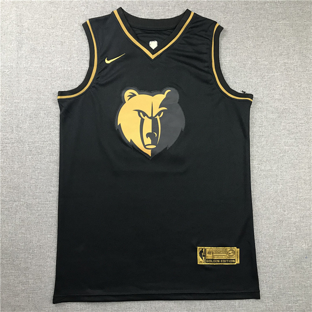 Ja Morant# 12 Memphis Grizzlies  Black & Gold Edition  Embroidered Jersey