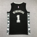 Youth Victor Wembanyama San Antonio Spurs #1 Black Statement Edition  Embroidered Jersey