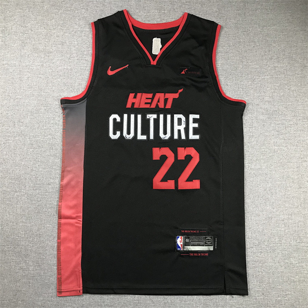 Jimmy Butler# 22 Miami Heat 2024 Black City Edition Swingman Embroidered Jersey