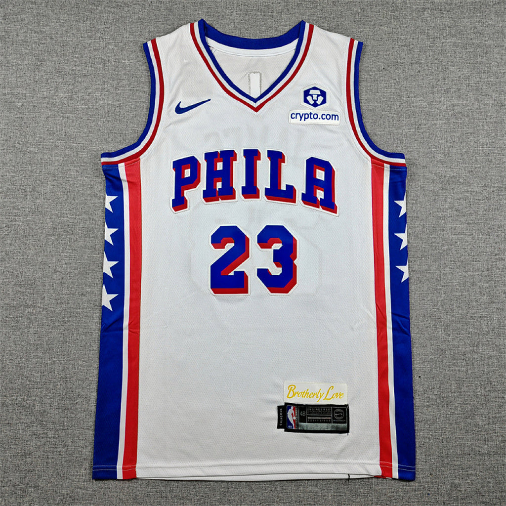 Philadelphia 76ers LeBron James #23 White Jersey – Embroidered