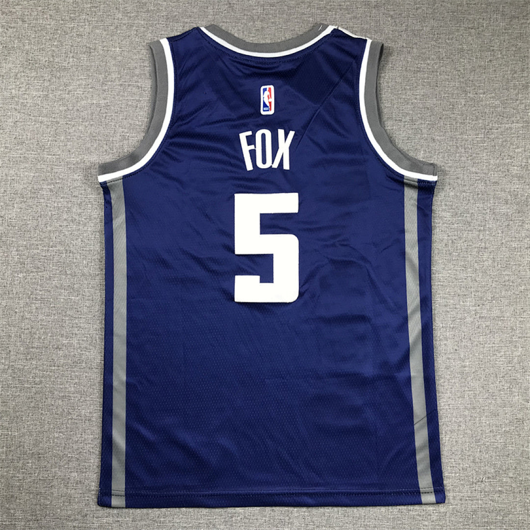 Youth De’Aaron Fox Sacramento Kings #5 City Edition Swingman Embroidered Jersey