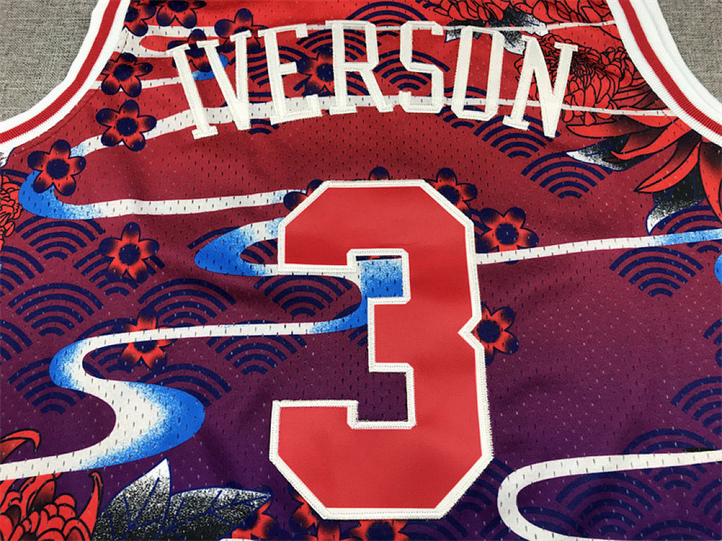 Allen Iverson #3 Philadelphia 76ers 1996-97 (Year of the Rabbit Limited Edition) Throwback  Embroidered Jersey