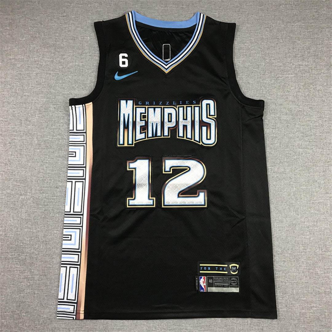 Ja Morant# 12 Memphis Grizzlies 2023 Black City Edition Swingman Embroidered Jersey