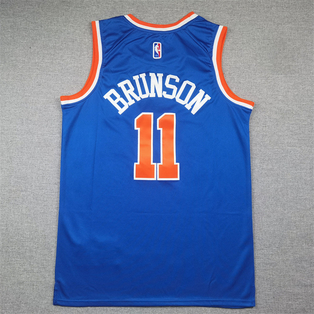 Jalen Brunson#11 New York Knicks Blue City Edition Swingman Embroidered Jersey