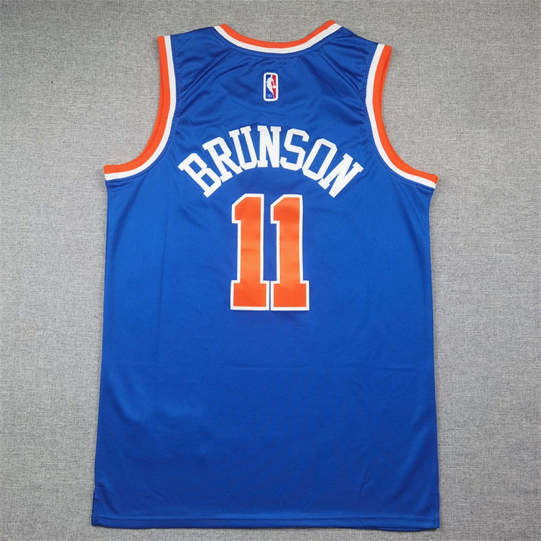 Jalen Brunson#11 New York Knicks Blue City Edition Swingman Embroidered Jersey