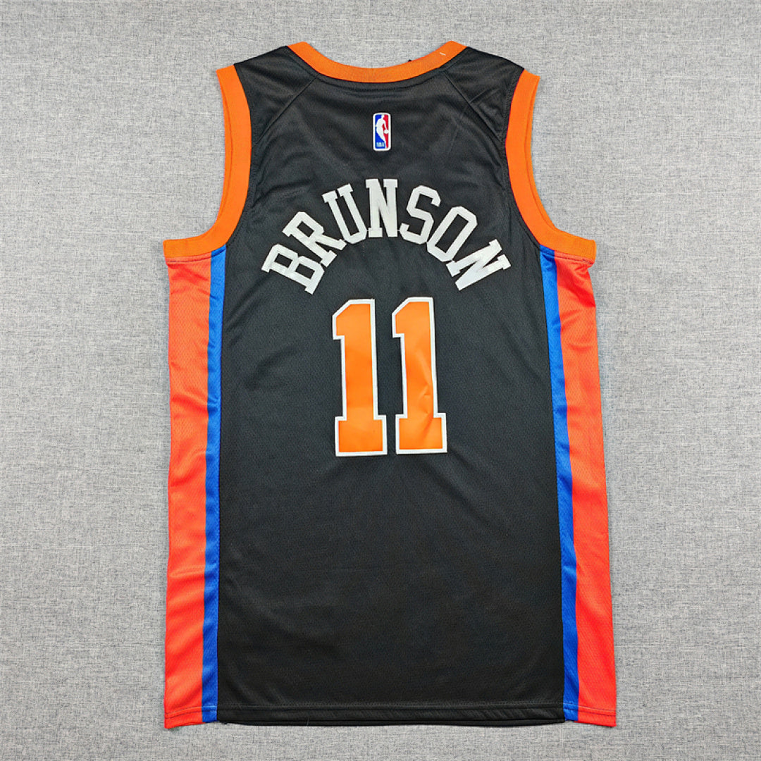 Jalen Brunson#11 New York Knicks Black City Edition Swingman Embroidered Jersey