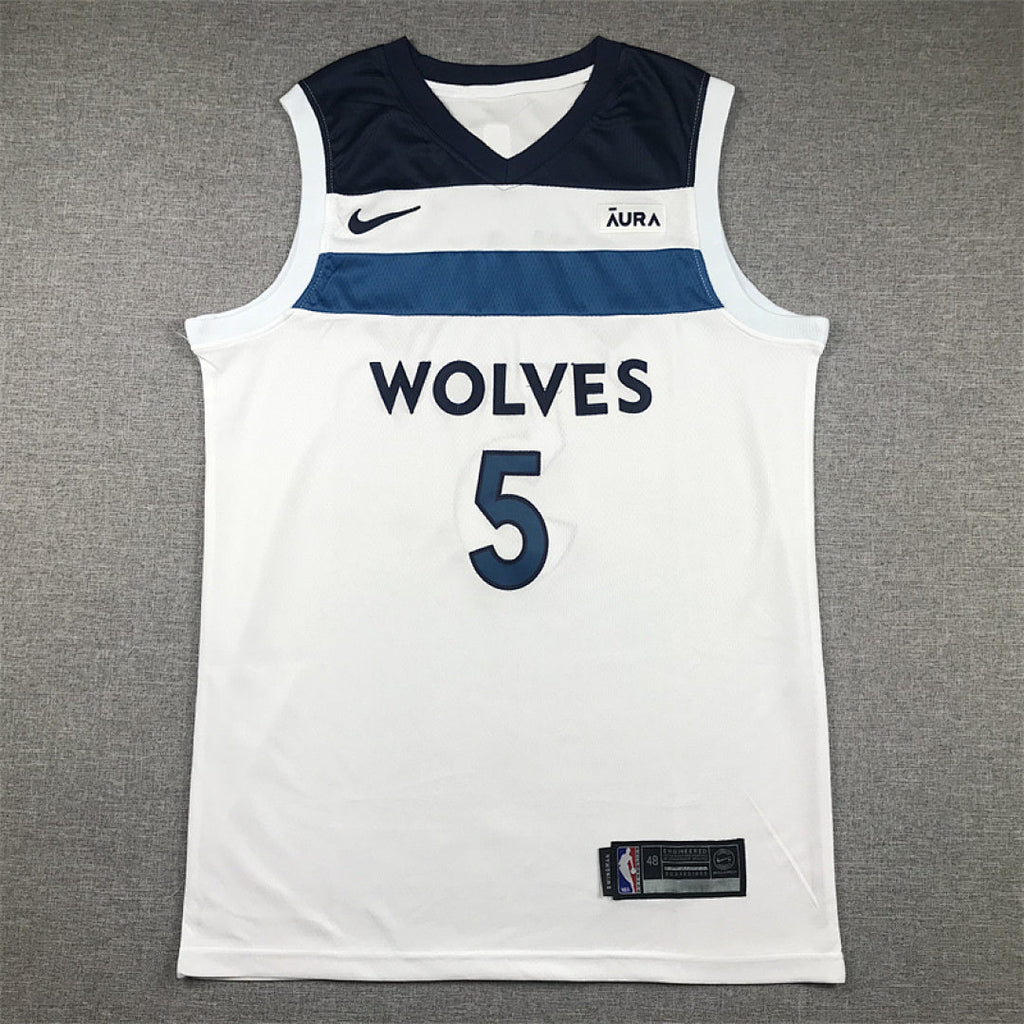 Anthony Edwards #5 Minnesota Timberwolves White City Edition Swingman Embroidered Jersey