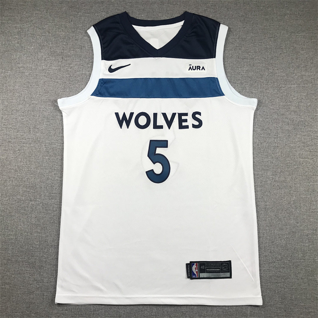 Anthony Edwards #5 Minnesota Timberwolves White City Edition Swingman Embroidered Jersey