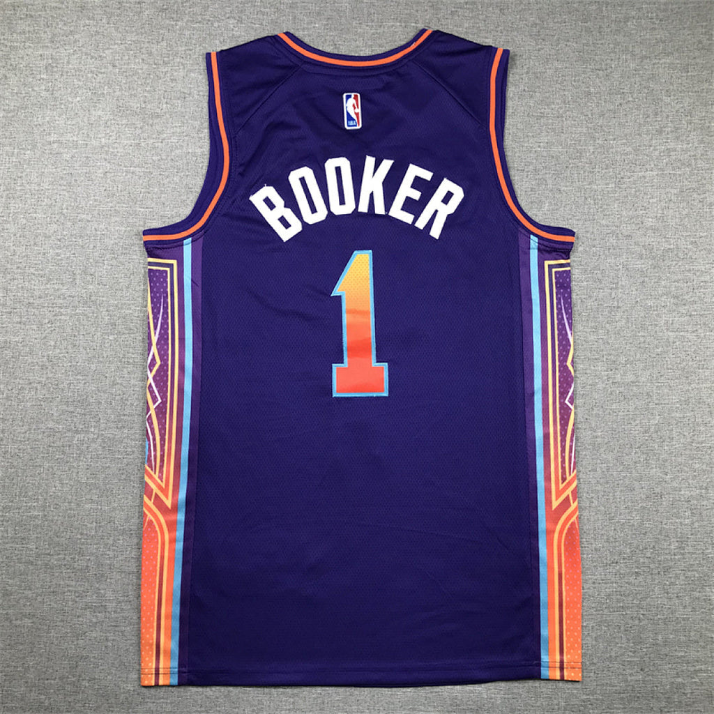 Devin Booker #1 Phoenix Suns Purple City Edition Swingman Embroidered Jersey